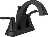 Delta Flynn Series 25768LF-BL Centerset Bathroom Faucet, 1.2 gpm, 2-Faucet Handle, 3-Faucet Hole, Matte Black